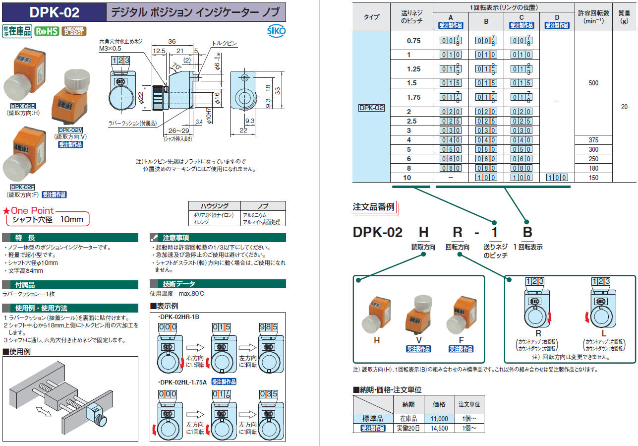 イマオ ＳＩＫＯ デジタルポジションインジケーターノブ DPK-02HL-5B